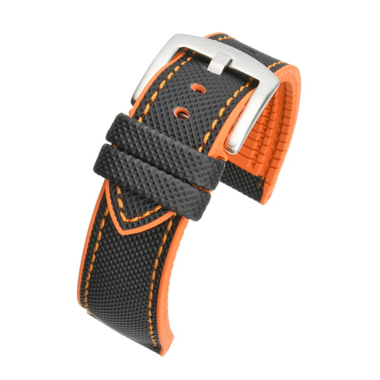 Triton Premium Hybrid Rubber Watch Strap Black Orange TSL