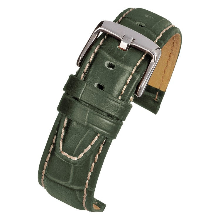 TSL Oxford Green Alligator Grain Watch Strap with Nubuck Lining