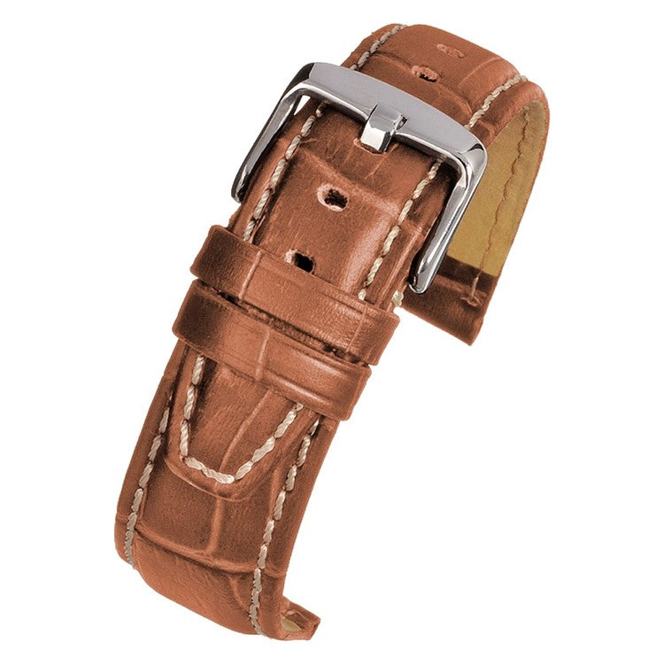 TSL Oxford Tan Alligator Grain Watch Strap with Nubuck Lining