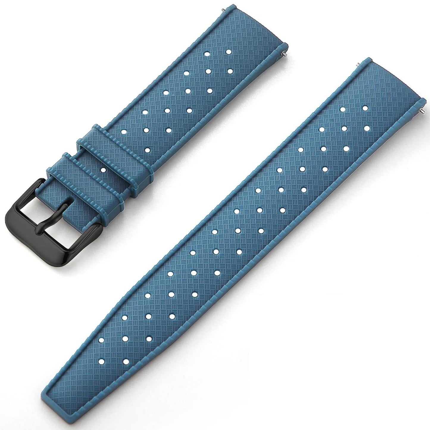 Blue Tropical Silicone Rubber Watch Strap - Buckle Buckle