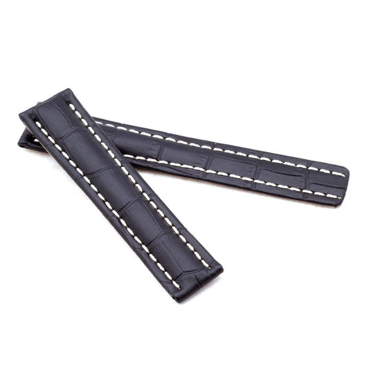 Breitling Alligator-Grain Deployant Watch Strap in Black