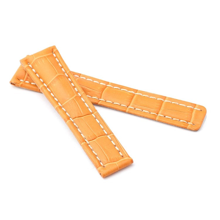 Breitling Alligator-Grain Deployant Watch Strap in Orange