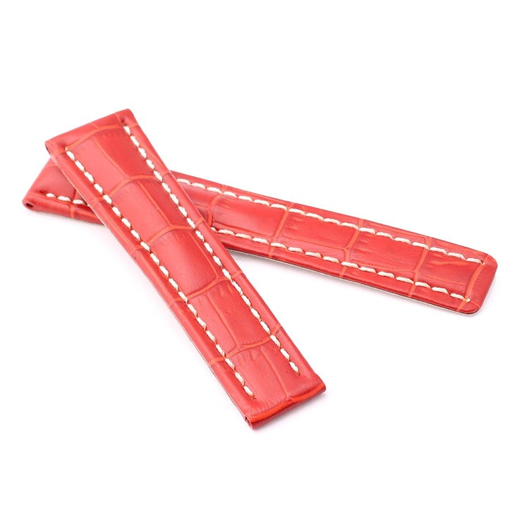 Breitling Alligator-Grain Deployant Watch Strap in Red