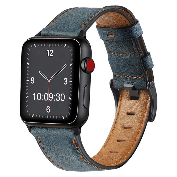 The Bristol: Retro Apple Watch Leather Strap in Blue