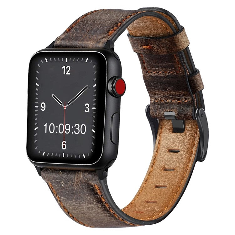 The Bristol: Retro Apple Watch Leather Strap in Dark Brown