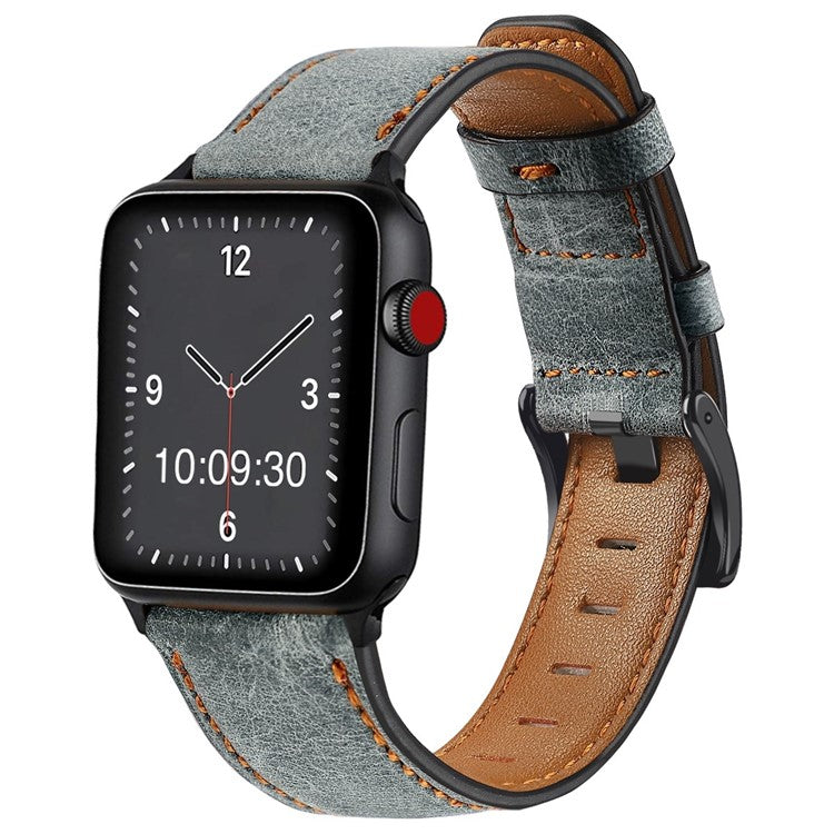 The Bristol: Retro Apple Watch Leather Strap in Grey