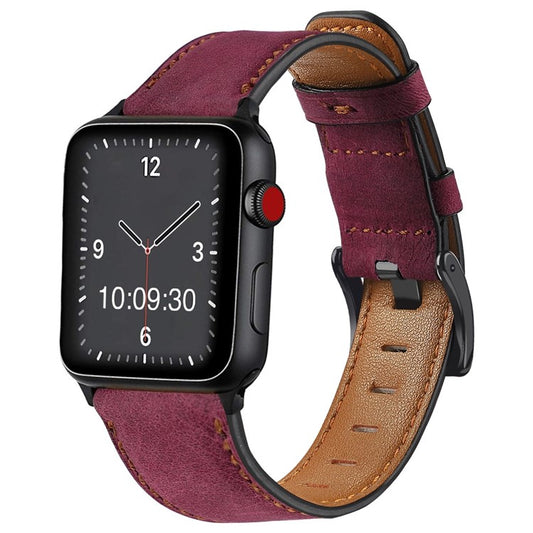 The Bristol: Retro Apple Watch Leather Strap in Red