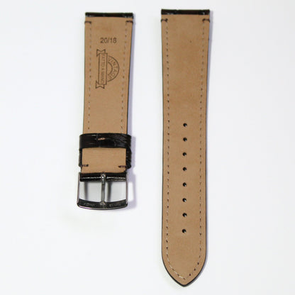 Cambridge Handmade Alligator Grain Leather Watch Strap in Blue back view