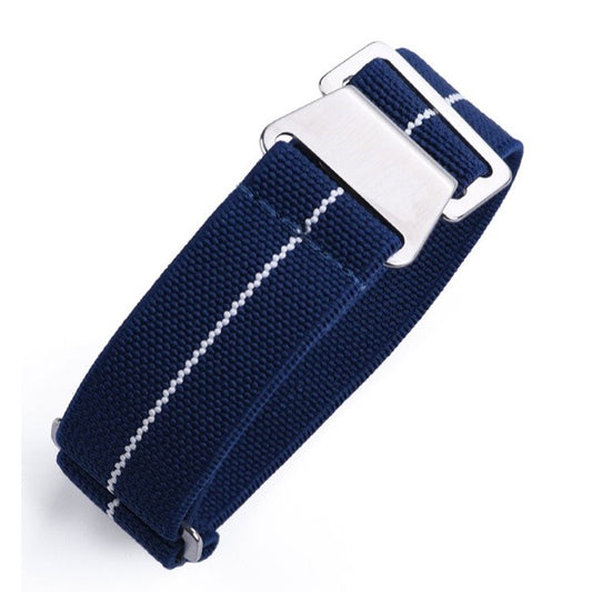 Marine Nationale Parachute Elastic Watch Strap in Navy/White