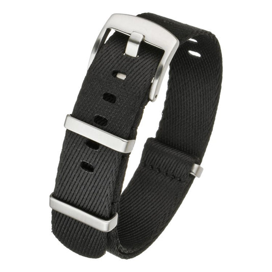 Military Style Nylon Watch Strap in Black