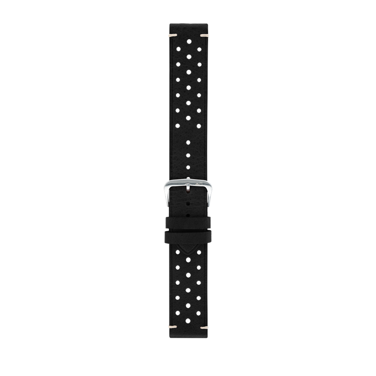 Morellato Brahms Perforated Leather Watch Strap in Black