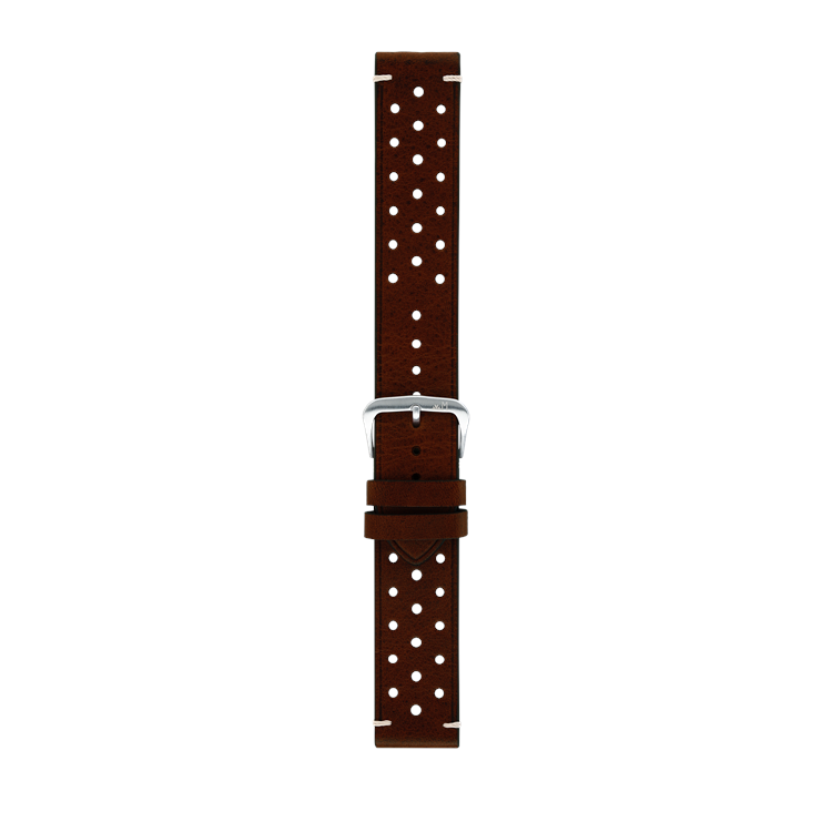 Morellato Brahms Perforated Leather Watch Strap in Brown