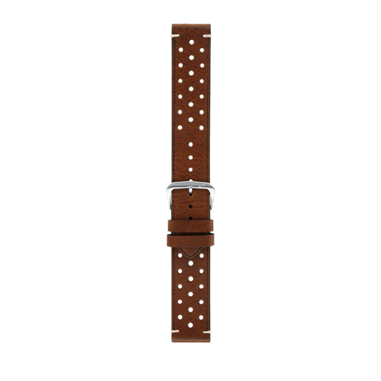 Morellato Brahms Perforated Leather Watch Strap in Tan