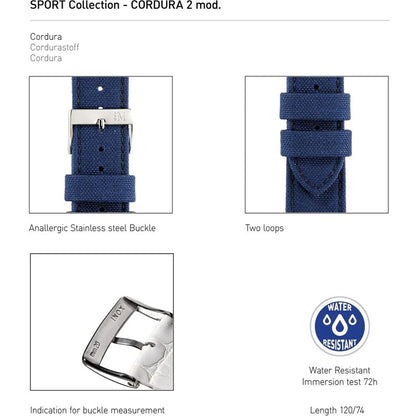 Morellato Cordura Watch Strap in Blue product information