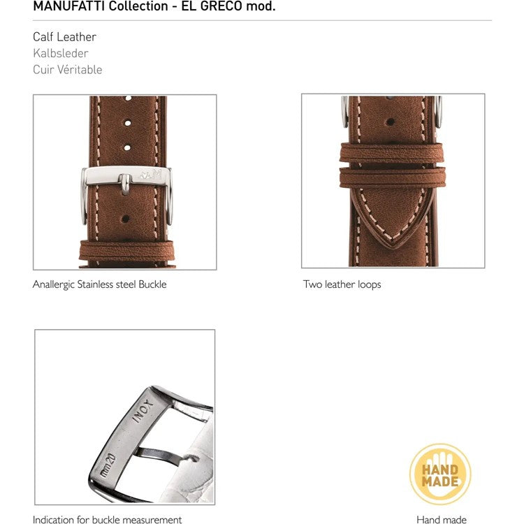 Morellato El Greco Calfskin Leather Watch Strap