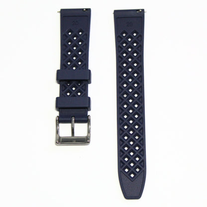 Oceanus Premium FKM Rubber Watch Strap in Navy - back