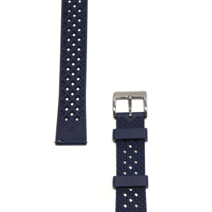 Oceanus Premium FKM Rubber Watch Strap in Navy - closeup