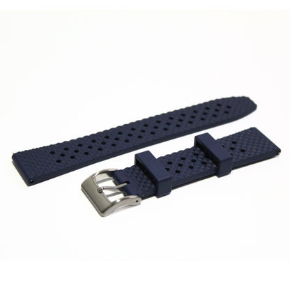 Oceanus Premium FKM Rubber Watch Strap in Navy - oblique