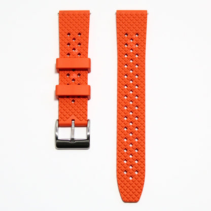 Oceanus Premium FKM Rubber Watch Strap in Orange - front