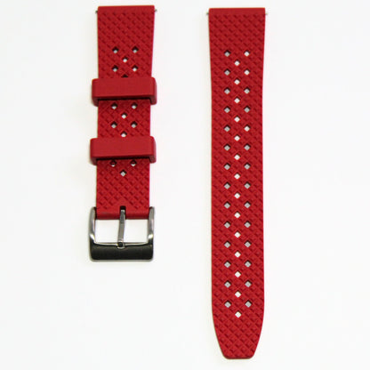 Oceanus Premium FKM Rubber Watch Strap in Red - front