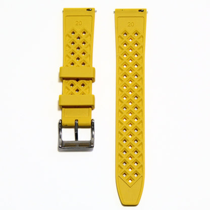 Oceanus Premium FKM Rubber Watch Strap in Yellow - back