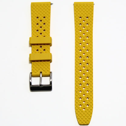 Oceanus Premium FKM Rubber Watch Strap in Yellow - front