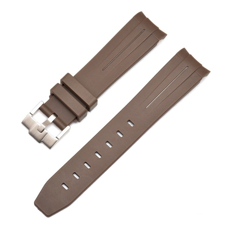 Premium Rubber Watch Strap in Brown - Curved Ends - Fits Rolex