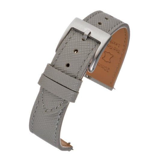 TSL Henley Saffiano Leather Watch Strap in Grey