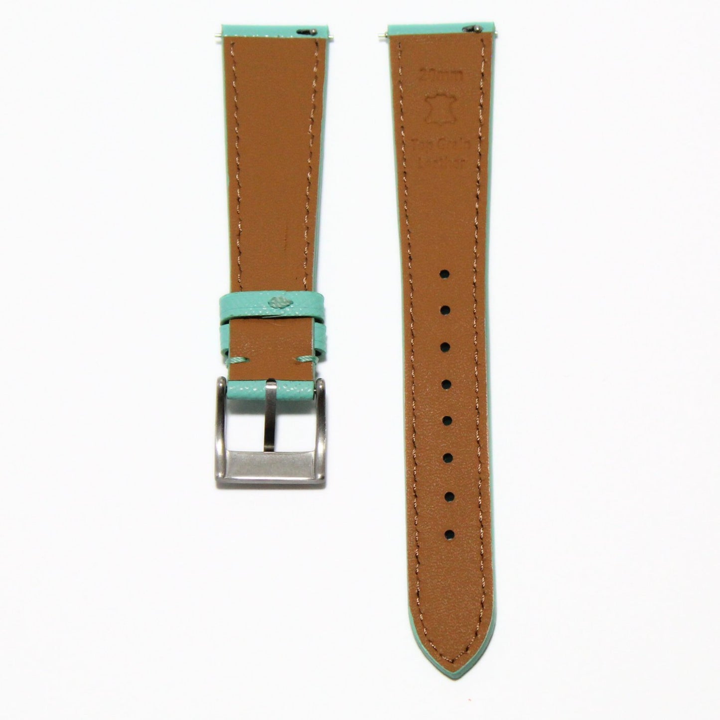 TSL Henley Saffiano Leather Watch Strap in Turquoise back view