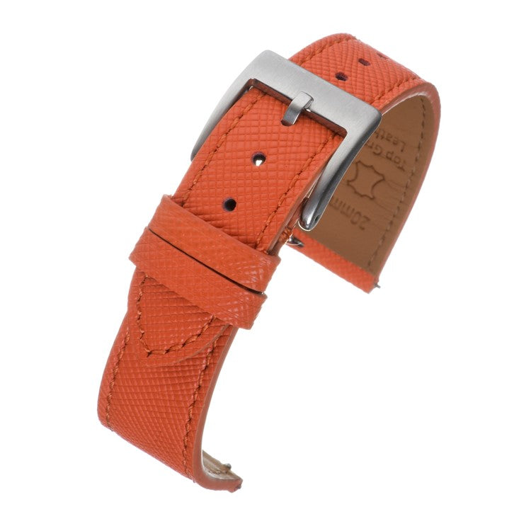 TSL Henley Saffiano Leather Watch Strap in Orange