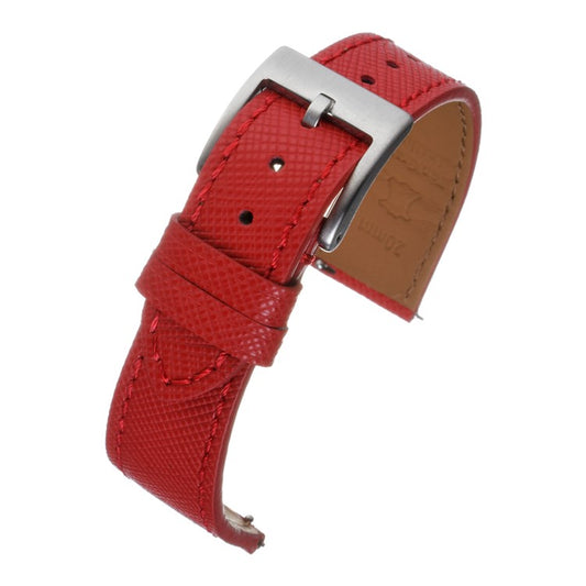 TSL Henley Saffiano Leather Watch Strap in Red