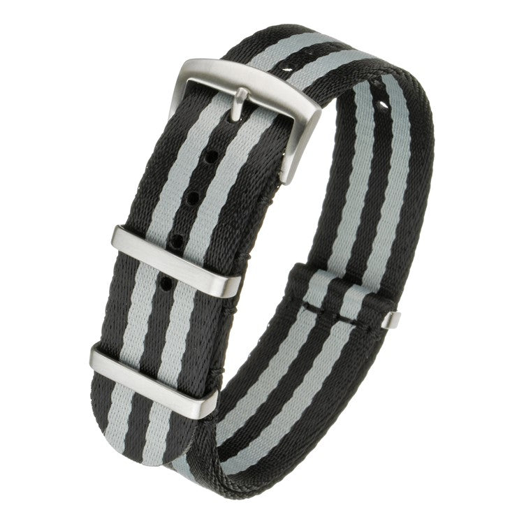 Premium Seatbelt Military Nylon Watch Strap in Black/Grey