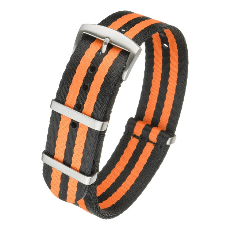 Premium Seatbelt Military Nylon Watch Strap in Black/Orange