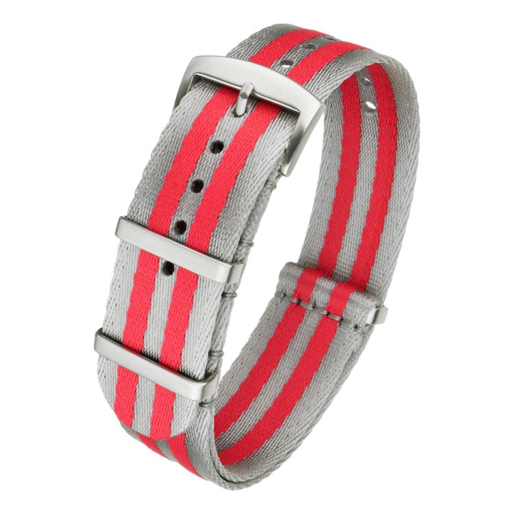 Premium Seatbelt Military Nylon Watch Strap in Grey/Red