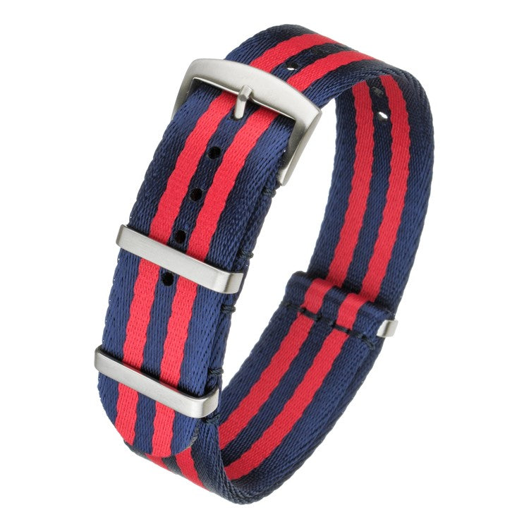 Premium Seatbelt Military Nylon Watch Strap in Navy/Red