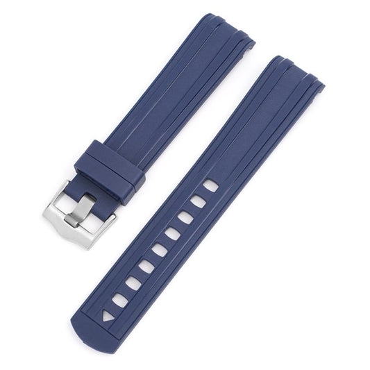 Premium Silicone Omega Seamaster Watch Strap in Blue