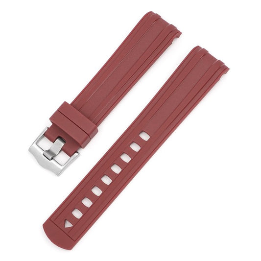 Premium Rubber Omega Seamaster Watch Strap in Burgundy