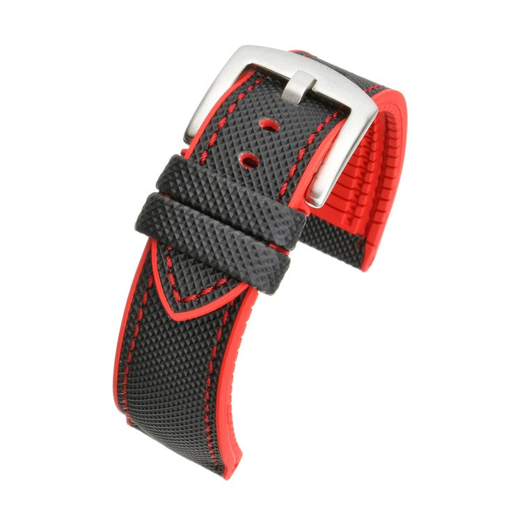 TSL Triton Premium Hybrid Rubber Watch Strap in Black/Red