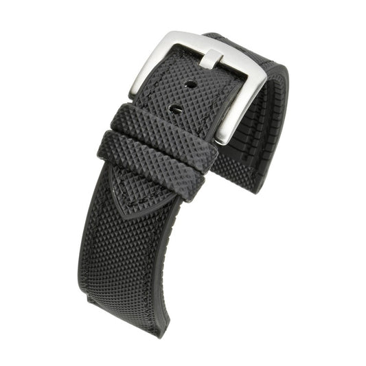 TSL Triton Premium Hybrid Rubber Watch Strap in Black