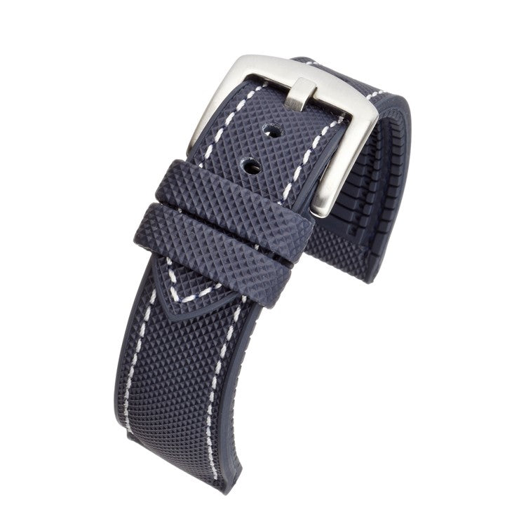 TSL Triton Premium Hybrid Rubber Watch Strap in Navy/White