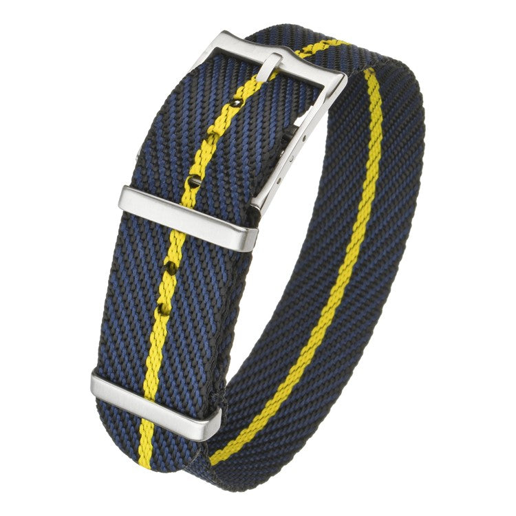 Premium Woven Nylon Tudor Watch Strap in Blue/Black/Yellow