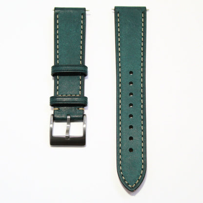 The Tuscan - Italian Pueblo Leather Watch Strap in Blue front view