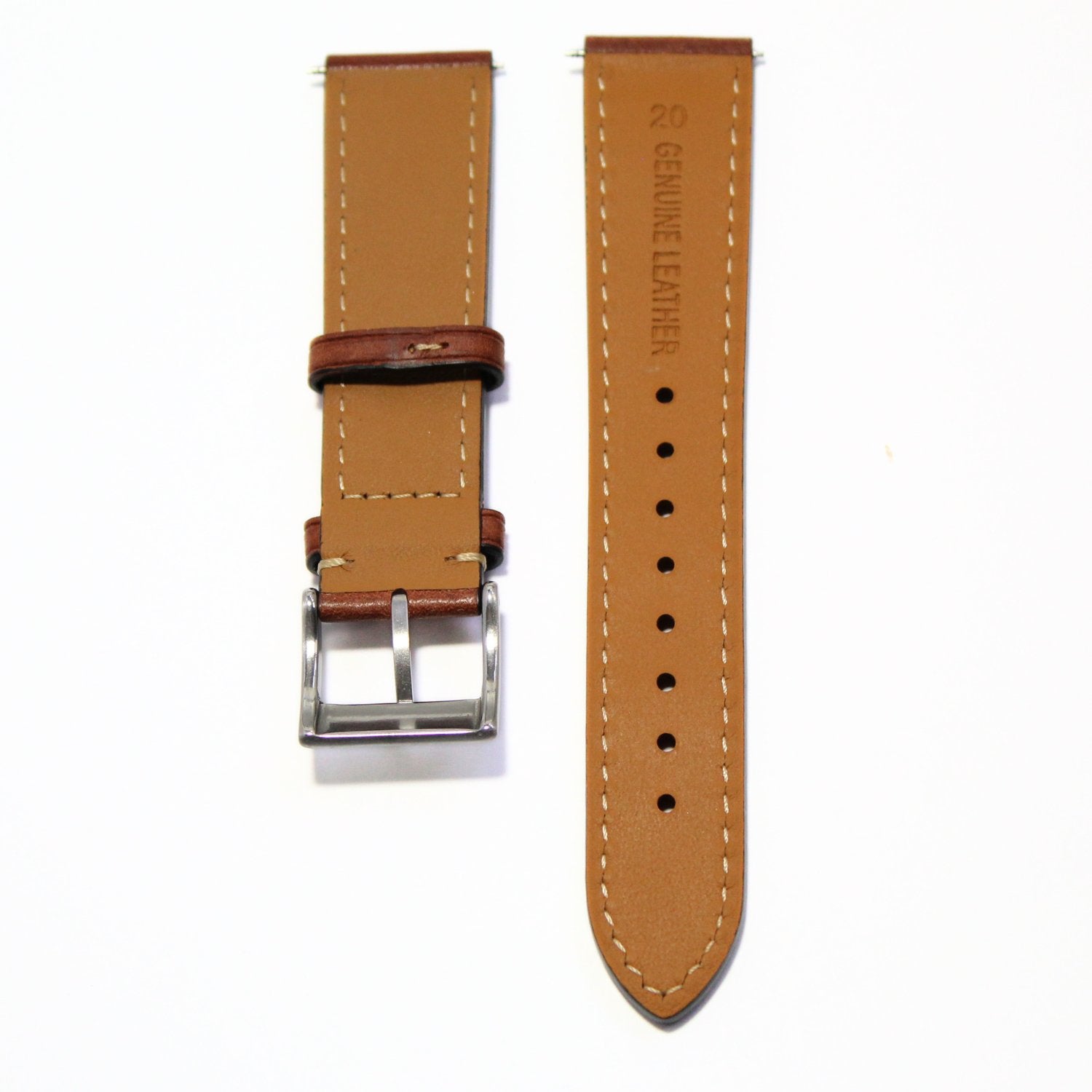 The Tuscan - Italian Pueblo Leather Watch Strap in Brown back view