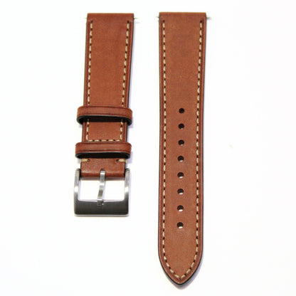 The Tuscan - Italian Pueblo Leather Watch Strap in Brown front view