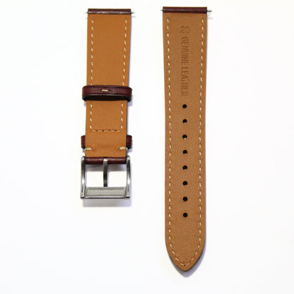 The Tuscan - Italian Pueblo Leather Watch Strap in Red back view