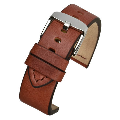 Winchester Handmade Smooth Padded Leather Watch Strap in Tan